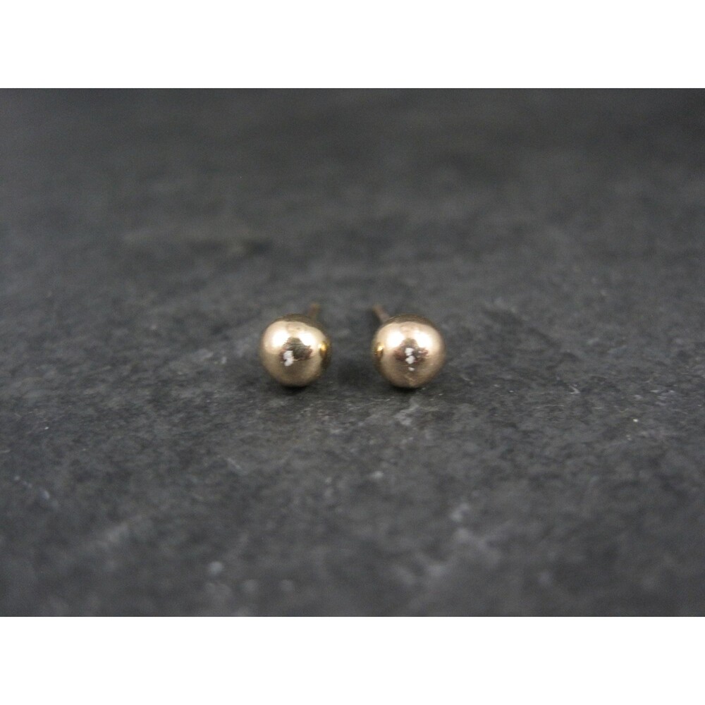 5mm Gold Ball Stud Earrings 14K Gold Filled New Old Stock